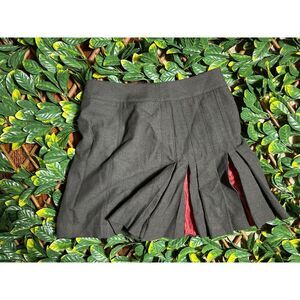 DKNY CITY Black Red Preppy Plaid Mini Skirt Size 2